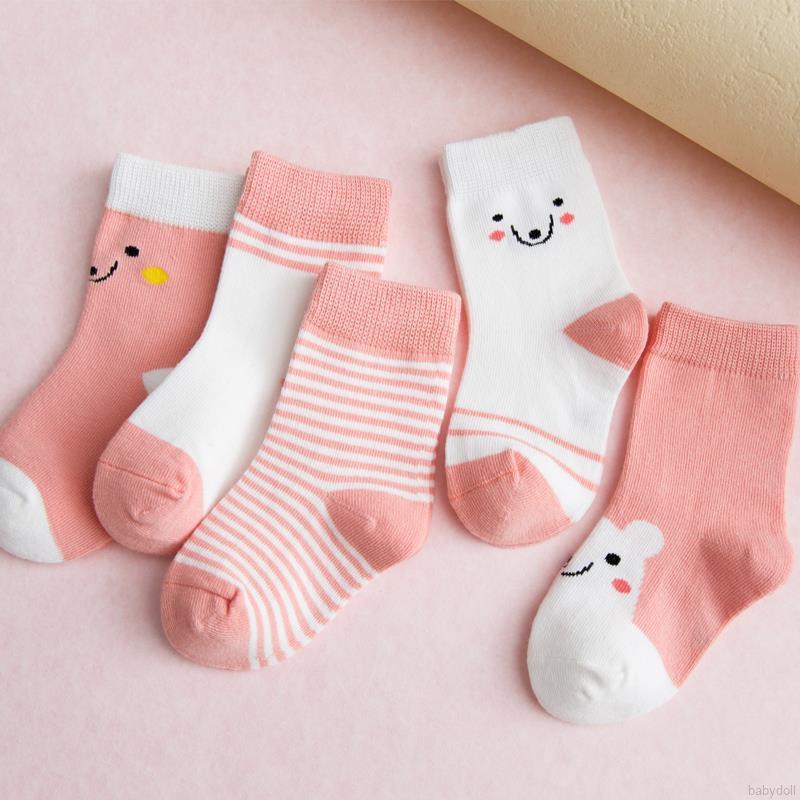 Set 5 Đôi Tất Hoạ Tiết Kẻ Sọc Đáng Yêu Cho Bé