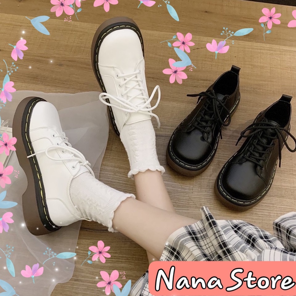 Giày Da Nữ Vintage Giày Da Nữ Retro Kiểu Anh