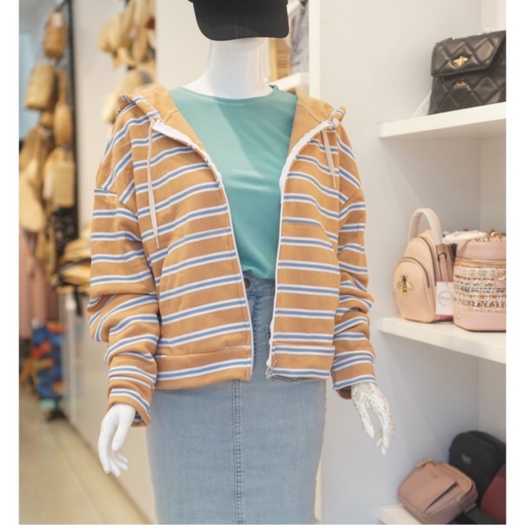 Áo Khoác Nữ,chất thun Da Cá COTTON sọc thời trang