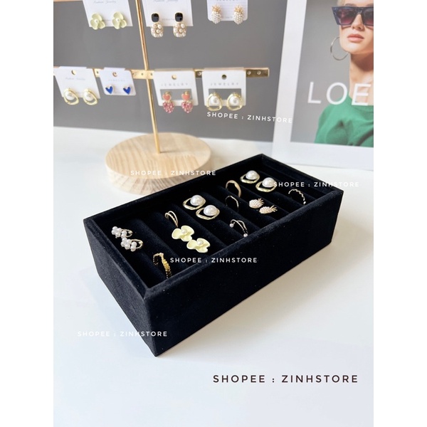 Khay nhung đựng nhẫn, vòng ,hoa tai ….