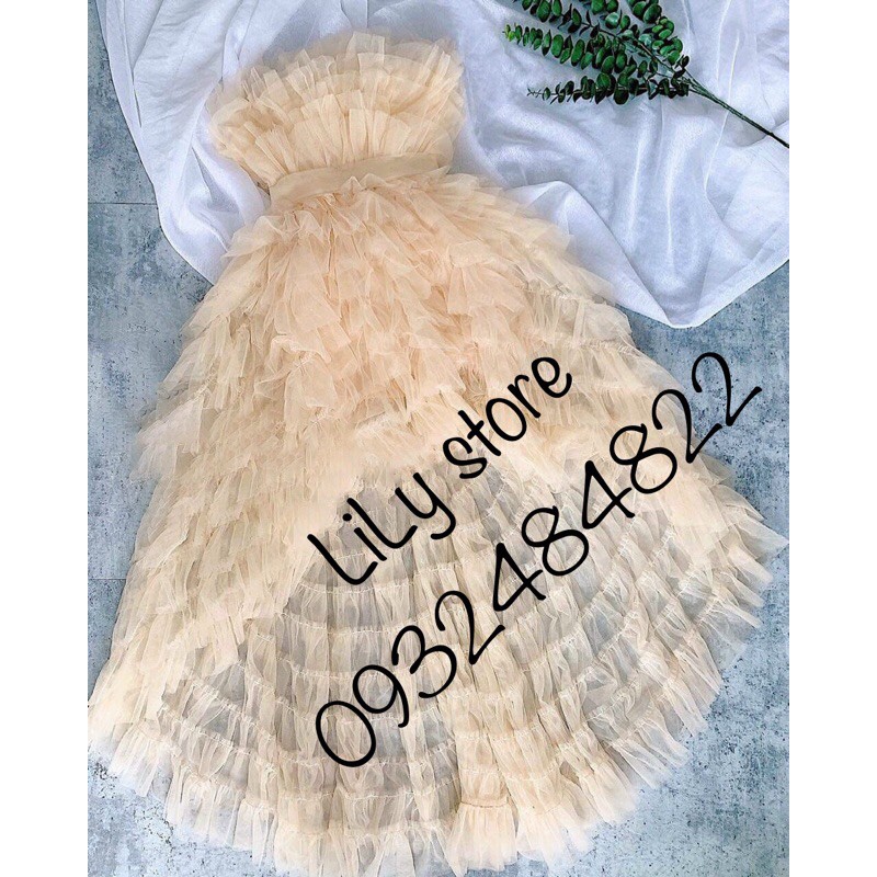 ĐẦM CÚP TẦNG ĐUÔI TÔM CỰC XINH ( ảnh và video thật 1000% )