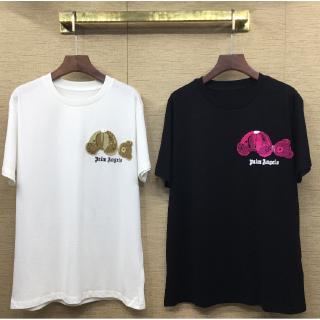 Áo thun ngắn tay thêu hình gấu dễ thương