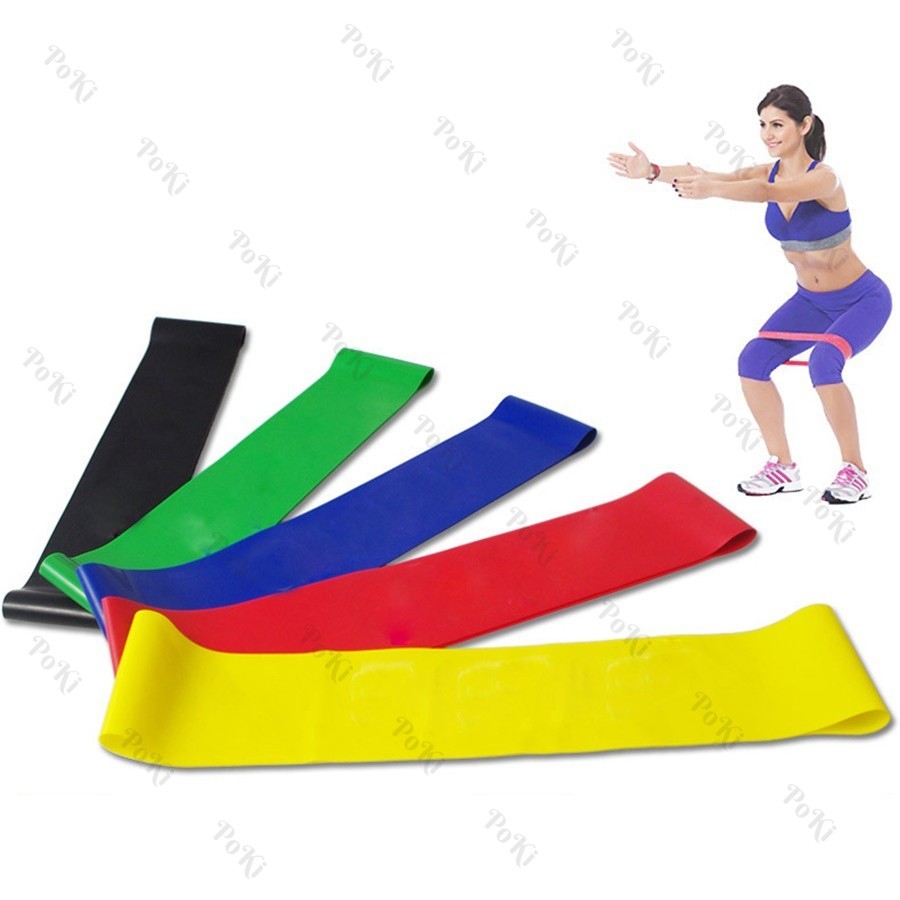 Bộ 5 dây đàn hồi tập thể dục, bộ dây kháng lực Miniband cao cấp - POKI