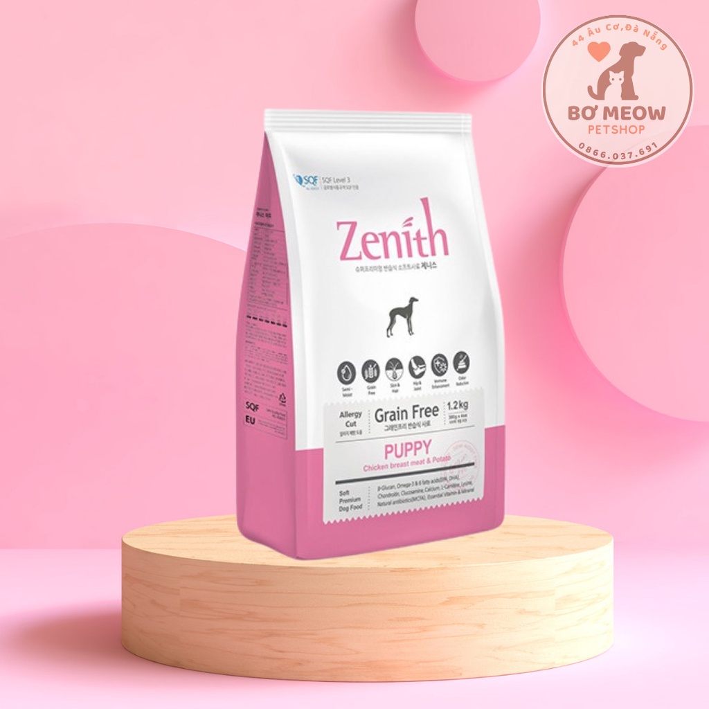 Zenith puppy hạt mềm cho chó túi 1.2kg gồm 4 túi nhỏ 300g bên trong