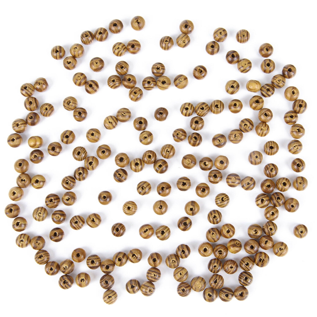 Chuỗi hạt gỗ nhám tự nhiên 6mm - 18mm làm đồ trang sức thủ công