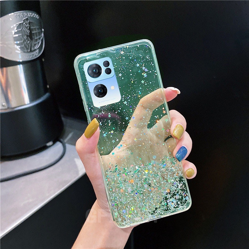 Ốp Điện Thoại Màu Trơn Lấp Lánh Cho OPPO Reno7 Pro 5G Reno 7 Z 7Z 6Z Reno6 Z Reno 6 Pro A76 A95 4G A16