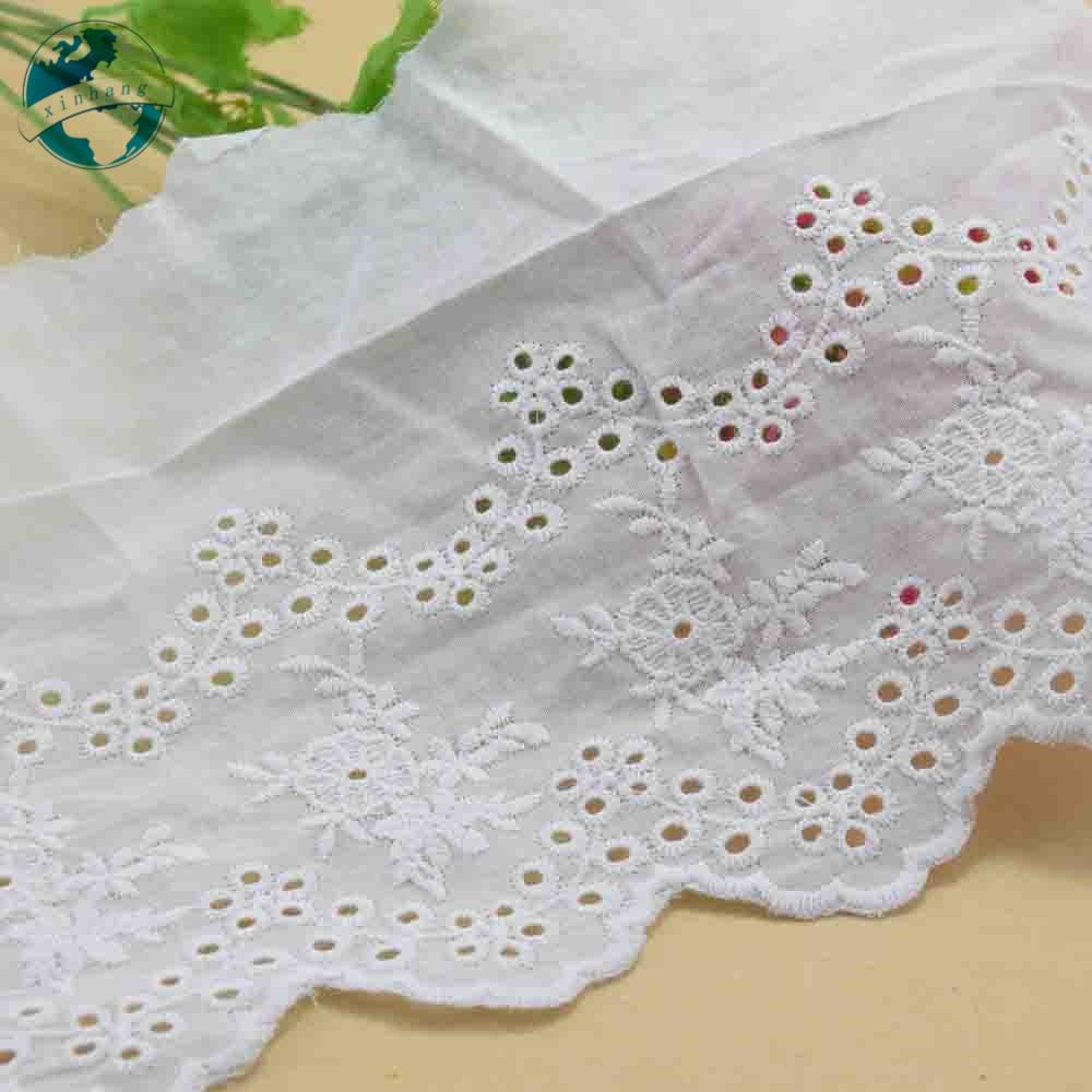 Cuộn Ren Ruy Băng mini Rộng 100% cotton Rộng 15cm 3704 Dùng Trang Trí Đầm diy