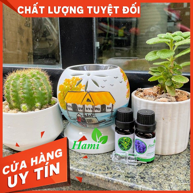 [RẺ NHẤT SHOPEE] Combo 1 đèn xông tinh dầu + 2 tinh dầu 10ml Nguyên chất 100%  + 1 bóng đèn dự phòng