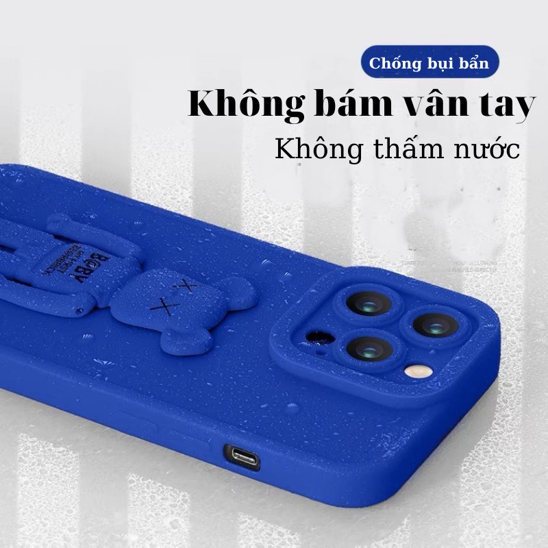 Ốp lưng gấu bearbrick, giá đỡ cho các dòng máy điện thoại 🍏 chất liệu TPU BenZ Store