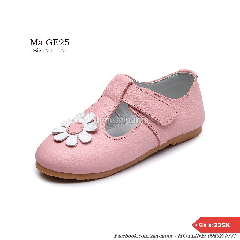 Giày bé gái - Giày trẻ em búp bê công chúa da mềm điểm hoa dễ thương đi học đi chơi full size 1 - 3 tuổi GE25