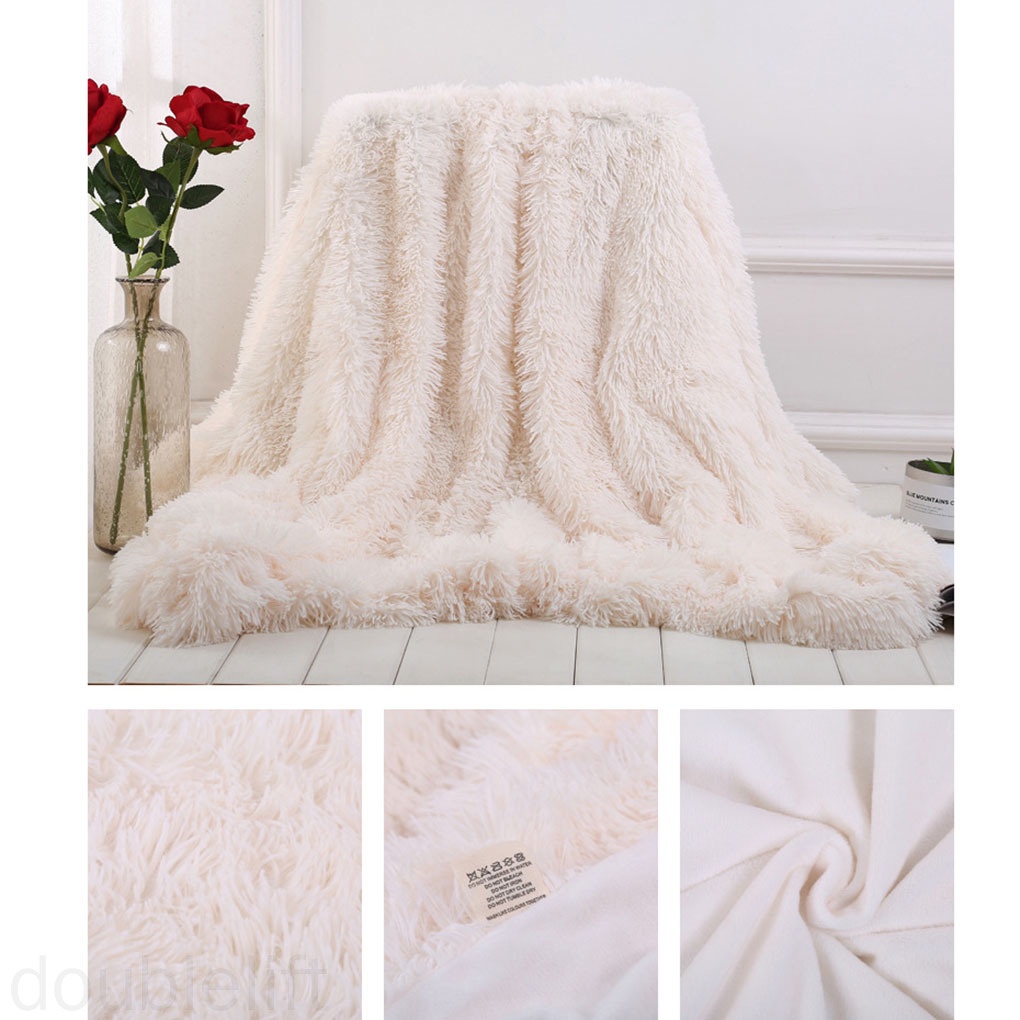 Chăn Lông Nhung Dài Mềm Mại Màu Trơn Đa Ứng Dụng