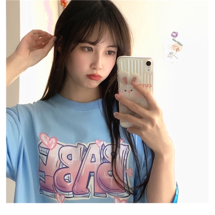 Áo thun cotton tay lỡ dáng rộng unisex babe freesize 38-65kg