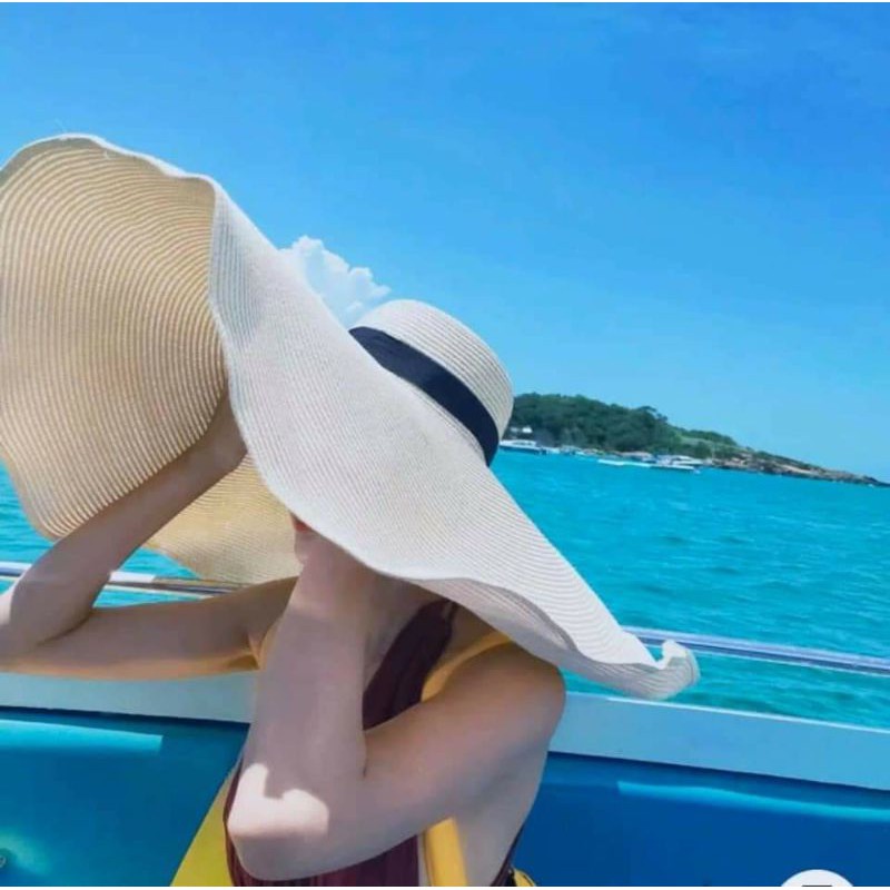 Mũ cói đi biển vành siêu rộng siêu đẹp