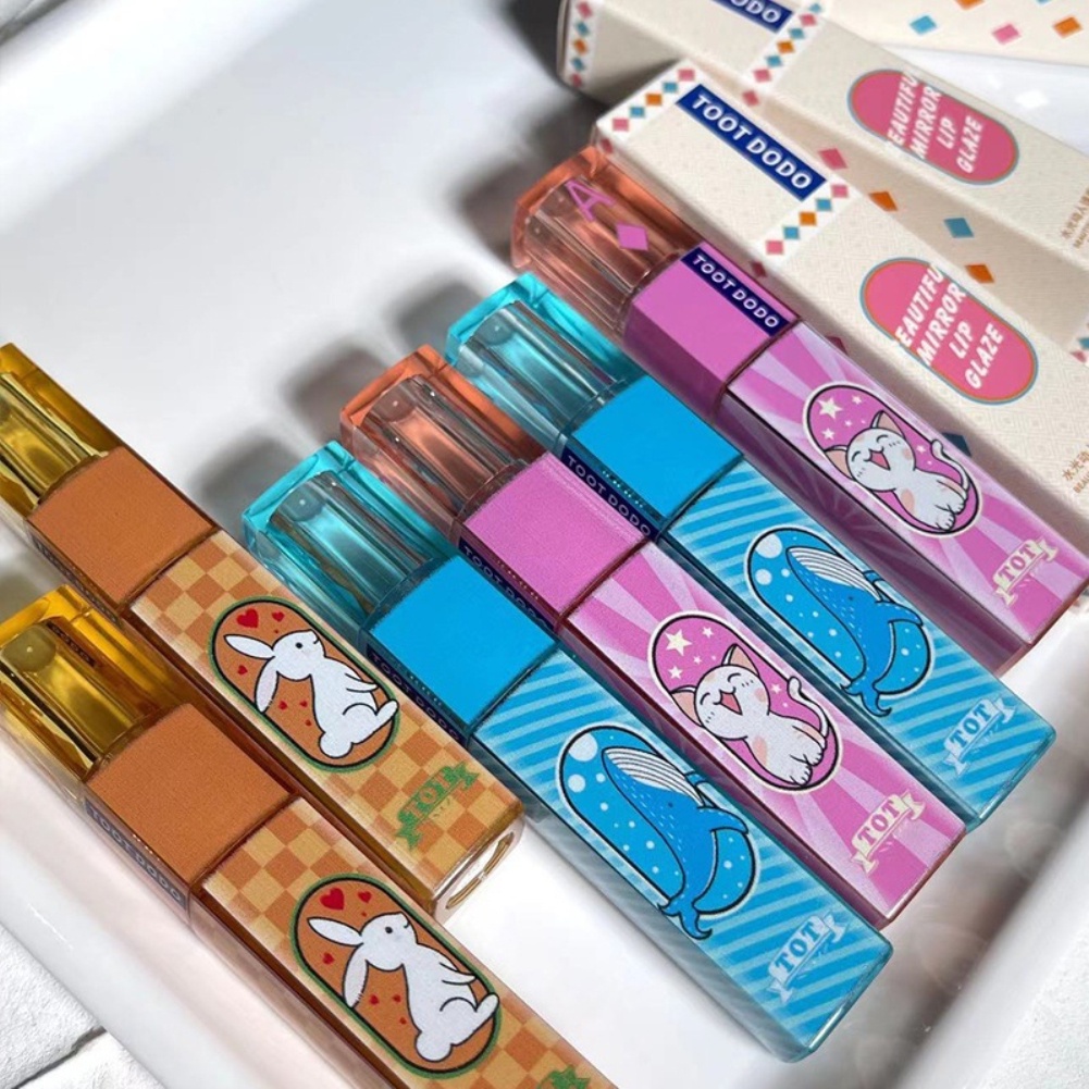 Toot Dodo Môi Tráng Men Bóng Môi Nước Bóng Gương Trang Điểm Mượt Làm Sáng Da