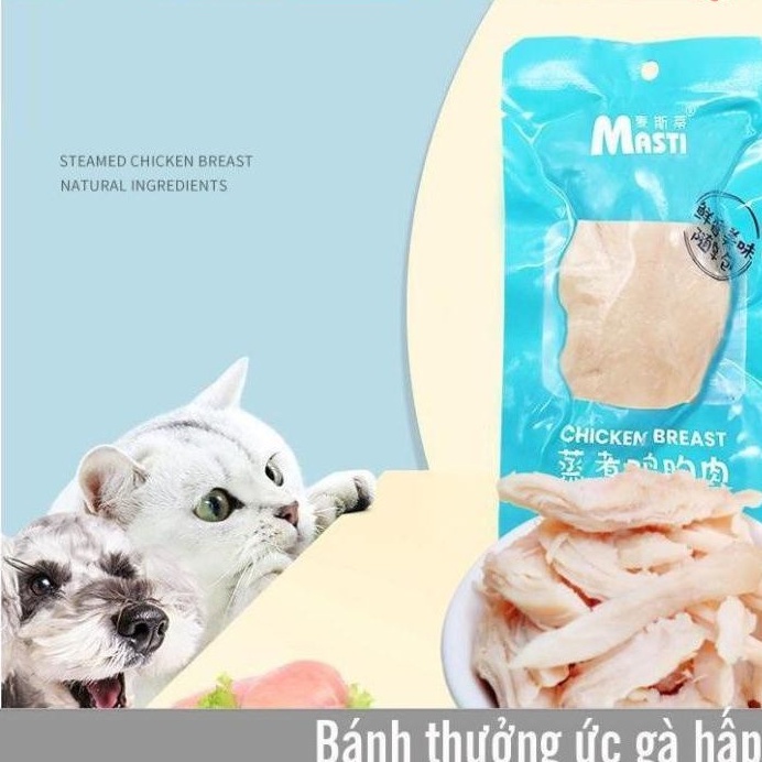 HCM- Đồ ăn vặt cho chó mèo (4 loại) gồm xúc xích pate bánh thưởng thịt gà hấp cho thú cưng