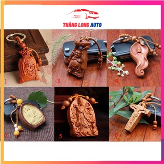 Móc chìa khóa gỗ khắc phong thủy treo xe ô tô xe hơi cực đẹp (Nhiều mẫu lựa chọn)