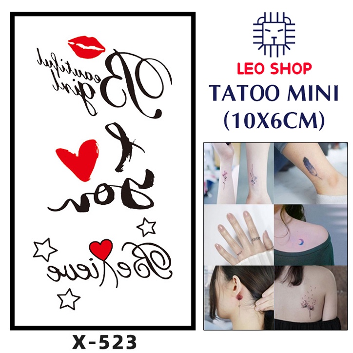 Hình Xăm Dán Mini Đôi Môi, Trái Tim Chụp Ảnh, Đóng Phim, Dễ Dàng Tẩy Xóa - Dùng 2-5 Ngày