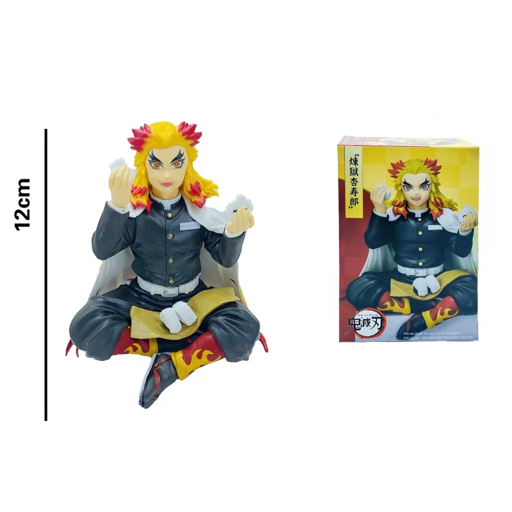 Mô hình Kimetsu No Yaiba Thanh gươm diệt quỷ - Mô hình Tanjiro Nezuko Zenitsu Inosuke ngồi ăn cơm nắm KY072