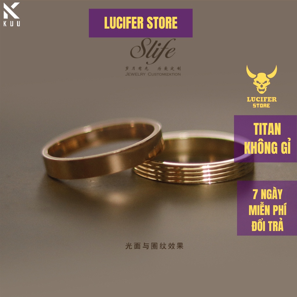 Nhẫn Nam Bạc Đẹp Cá Tính Unisex HipHop Basic Ngầu Trơn Nam Sigol Ring Lucifer Store Nhẫn Titan Không Gỉ - Sigol Ring
