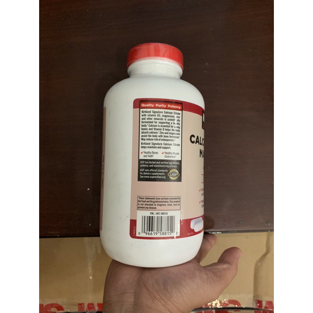 Viên Uống Calcium Magnesium Zinc 500 viên Kirkland