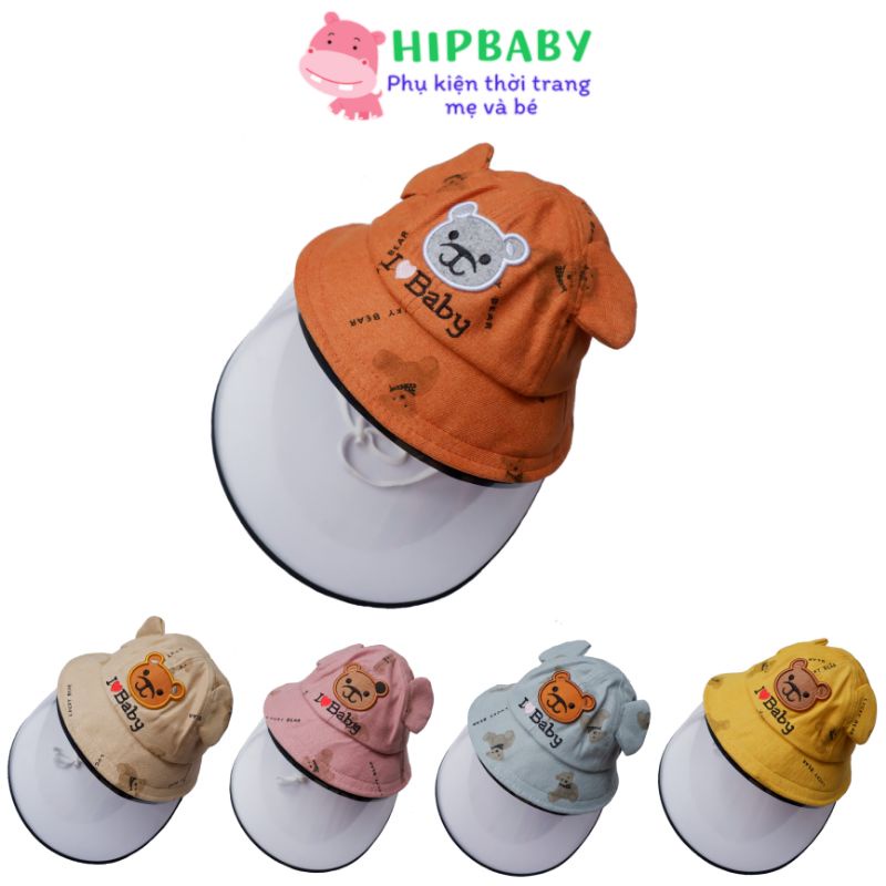 Mũ Vành Tròn Gấu Cho Bé 1-3 Tuổi Kèm Kính Chắn Gọt Bắn Chắn Bụi Có Thể Tháo Rời Giúp Con An Toàn Trong Mùa Dịch Bệnh