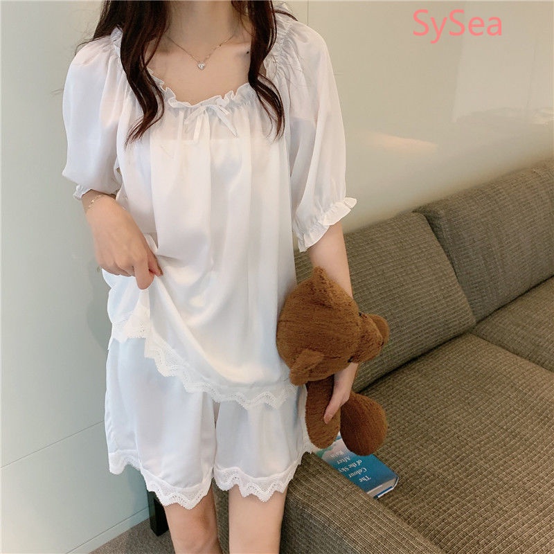 Bộ đồ ngủ tay ngắn phong cách thời trang mùa hè cho nữ