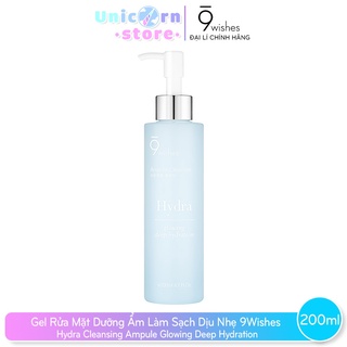Gel Rửa Mặt Dưỡng Ẩm 9Wishes Hydra Cleansing Ampule Glowing Deep Hydration 200ml