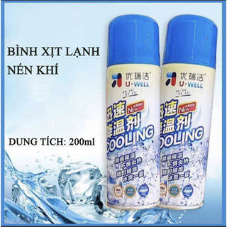 Bình xịt U.Well làm lạnh tức thời giảm nhiệt độ trong xe ô tô khử mùi ô tô dung tích 200 ml.