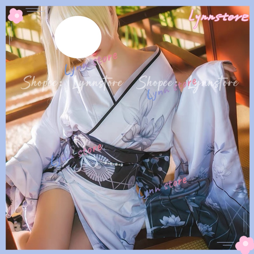 Kasugano Sora Bộ Trang Phục Kimono Nhật Bản Màu Trắng In Hình Anime: Where We Are Least Alone Kasugano Sora