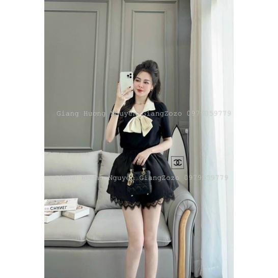 Quần sóc phồng nhẹ pha ren