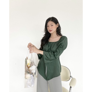 YU CHERRY | Áo lụa nữ xẻ tà, Minnie top YA405