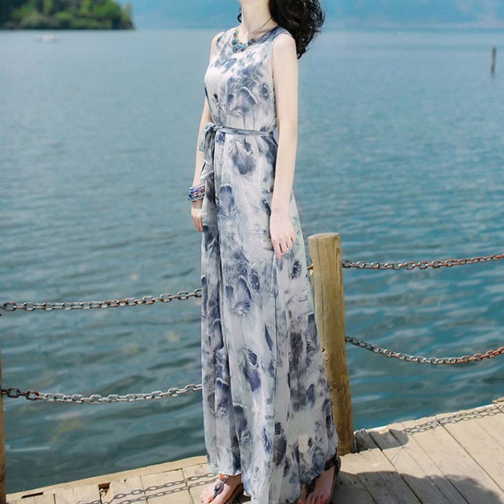 Đầm sát nách in họa tiết thời trang cho nữ | BigBuy360 - bigbuy360.vn