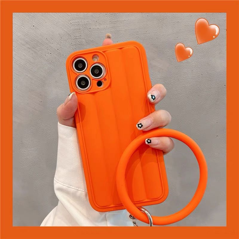 Ốp Điện Thoại tpu Mềm Màu Cam / Xanh Lá Gắn Nhẫn Đỡ Cho Iphone 14PROMAX 12 pro max 11 pro max xs max xr x 7 8 plus 13promax