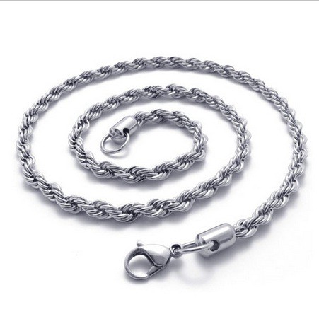 DÂY CHUYỀN NAM INOX KIỂU BUỘC TÀU MÀU TRẮNG đẹp không đen