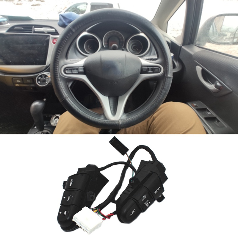 Nút điều khiển vô lăng xe hơi đa năng kèm đèn nền màu cam cho Honda Civic 2006-2011