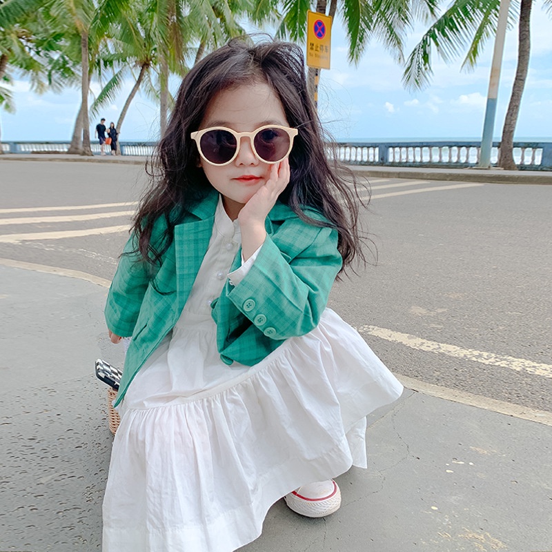 A85- Áo blazer bé gái caro size 90 - 140, quần áo trẻ em quảng châu cao cấp