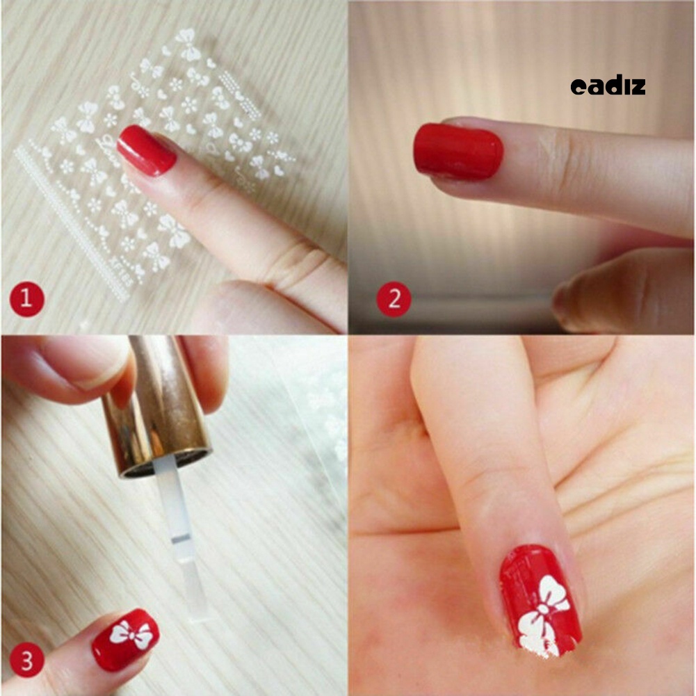 Bộ 10 Miếng Dán Chuyển Nước Hình Bông Hoa 3D Trang Trí Móng DIY