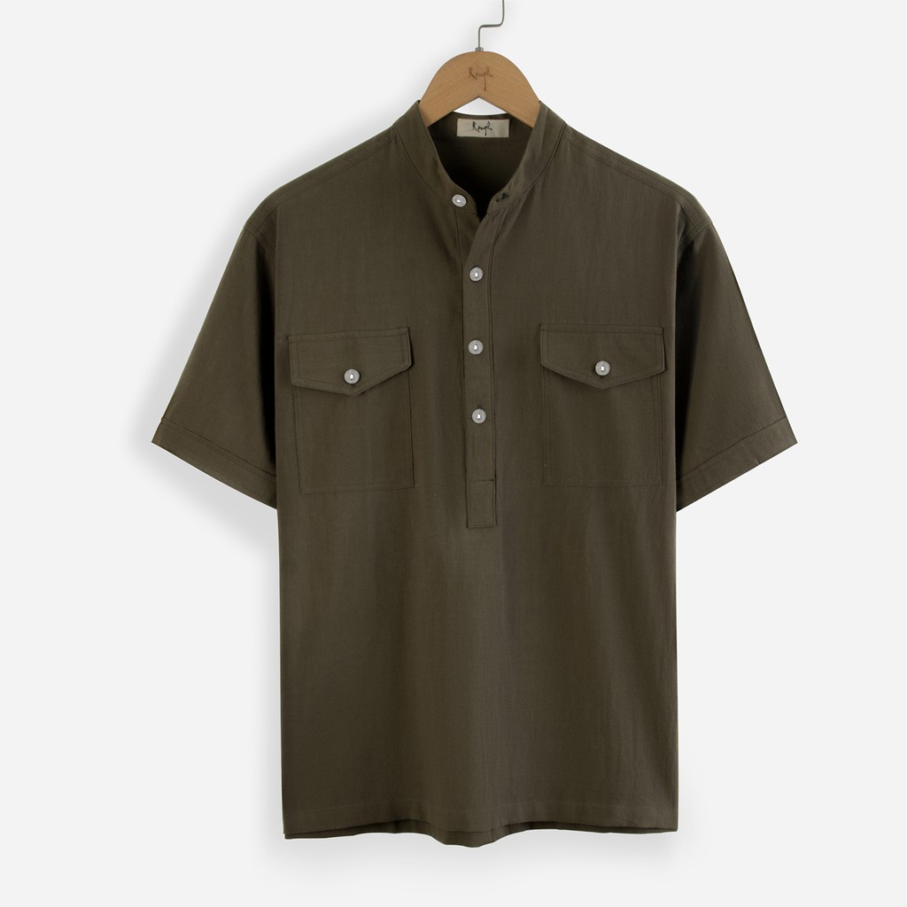 Áo linen Nam Cổ Trụ Thời Trang Cao Cấp Rough | BigBuy360 - bigbuy360.vn