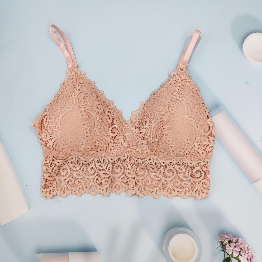 Bra 2 Dây Dáng Lửng Phối Ren Đệm Mỏng Lưng Trần Gợi Cảm Thanh Thoát (C850) C | BigBuy360 - bigbuy360.vn