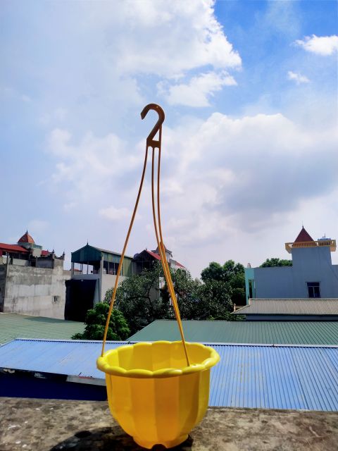 Chậu treo bí trồng hoa, cây cảnh kèm dây treo, cỡ To hàng loại 1 dày đẹp.