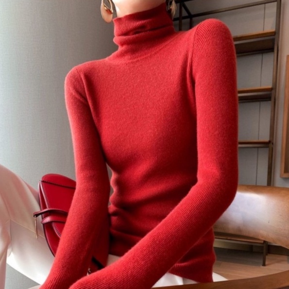 【ZHELIHANGFEI】Áo Sweater Tay Dài Cổ Lọ Thời Trang Xinh Xắn Cho Nữ
