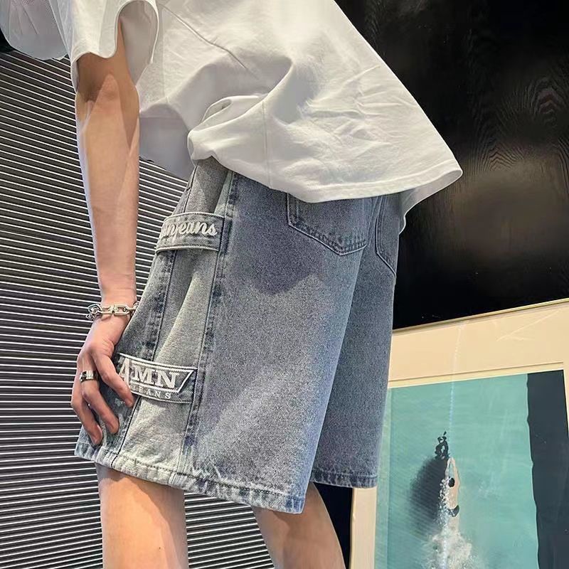 Quần Short Denim Mỏng Ống Rộng Thời Trang Dành Cho Nam
