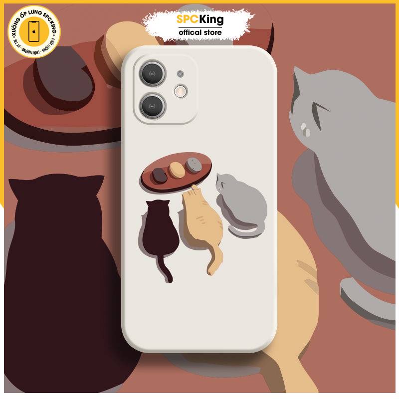 Ốp lưng iphone cạnh vuông Hình 3 Con Mèo BVC 6/6plus/6s/6splus/7/7plus/8/8plus/x/xr/xs/11/12/pro/promax BVC307