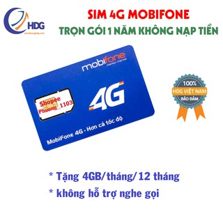 miễn phí 1 năm - Sim 4g mobifone tặng 4gb/tháng không nạp tiền