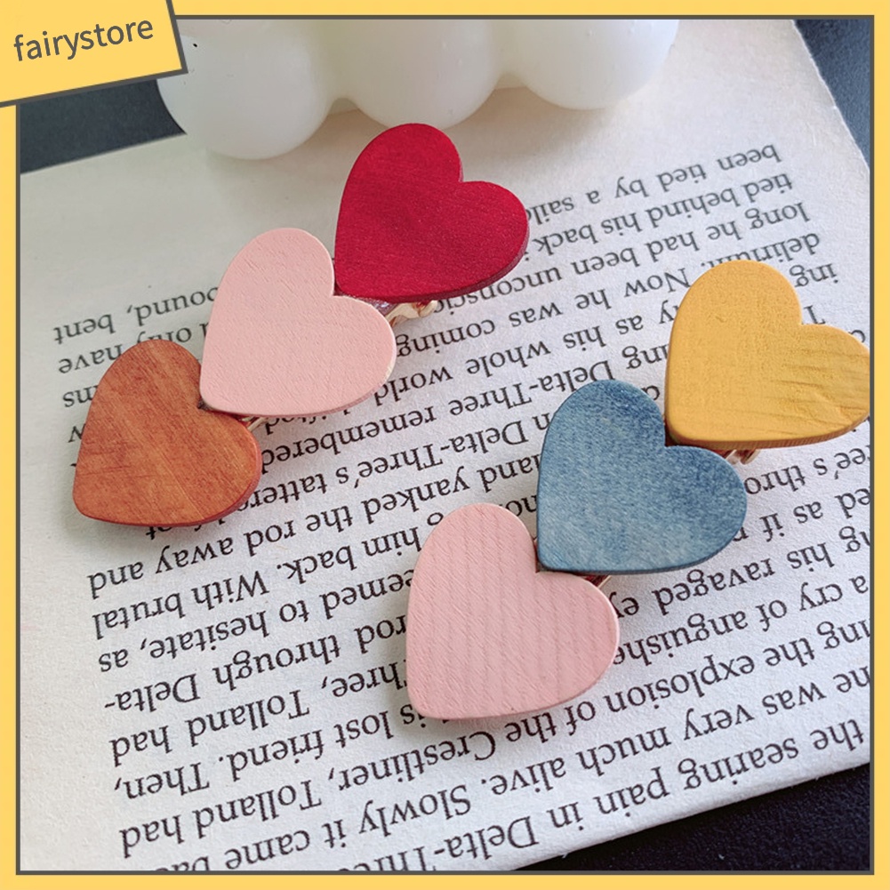 Kẹp Tóc Hình Tròn / Trái Tim Màu Sắc Ngọt Ngào Cho Nữ