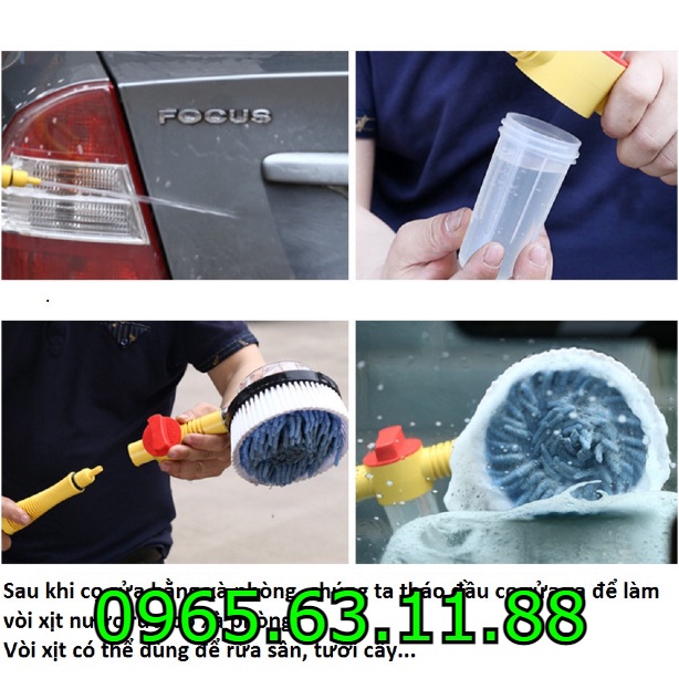 Chổi rửa xe ô tô thông minh xoay 360 độ tự động - Tiết kệm thời gian, sức lực, cực tiện lợi, dễ sử dụng.