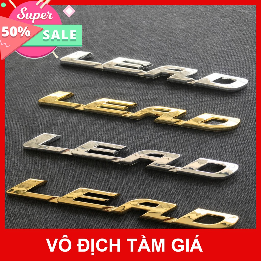 [GIÁ GỐC] TEM DÁN XE CHỮ NỔI LEAD MÀU BẠC