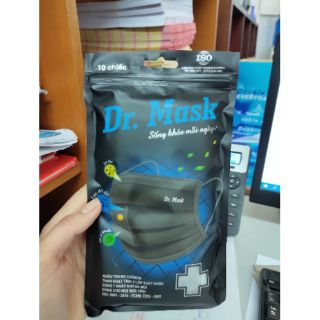 Khẩu trang Dr.mask 4 lớp đen -xám.