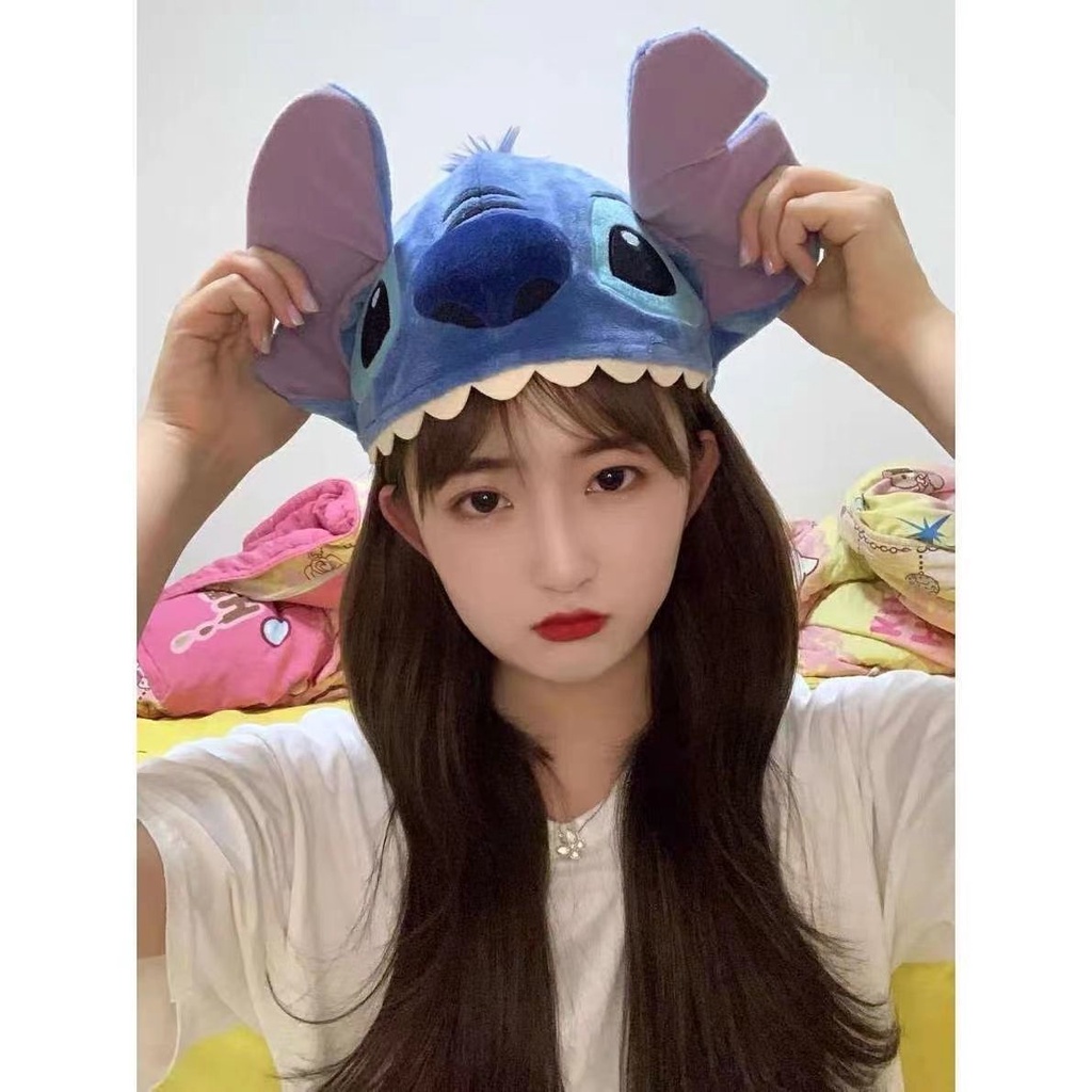 Mũ Búp Bê Stitch Nhồi Bông Dày Ba Chiều Dễ Thương Vui Nhộn Làm Quà Halloween