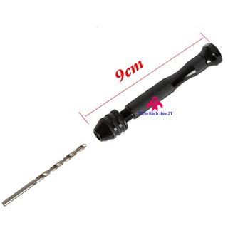Khoan tay mini đen + 10 mũi khoan